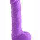 Lollicock Silicone Dildo with Balls - Grape/Purple - 7in