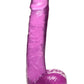 Lollicock Slim Stick Dildo with Balls - Grape Ice/Purple - 7in