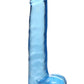 Lollicock Slim Stick Dildo with Balls - Berry Ice/Blue - 8in