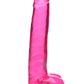 Lollicock Slim Stick Dildo with Balls - Cherry Ice/Red - 8in