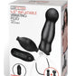 Lux Fetish Inflatable Vibrating Butt Plug with Remote Control - Black - 4.5in