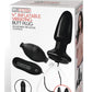 Lux Fetish Latex Inflatable Vibrating Butt Plug with Wired Remote Control - Black - 4in