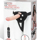 Lux Fetish Realistic Vibrating Dildo with Harness Remote Control - Vanilla - 6.5in