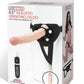 Lux Fetish Realistic Vibrating Dildo with Harness Remote Control - Vanilla - 8.5in