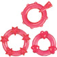 Magic C-Rings Cock Rings - Red - 3 Piece Set