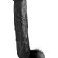 Master Cock Long Logan Dildo with Balls - Black - 10in