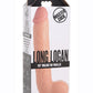 Master Cock Long Logan Dildo with Balls - Vanilla - 10in