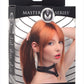 Master Series Bondage Baddie Collar with O-Ring - Black/Gold