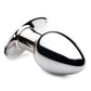 Master Series Chrome Blast 7x Rechargeable Anal Plug with Remote Control - Silver - Large