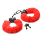 Master Series Cuffed In Fur Furry Handcuffs - Red