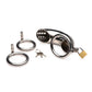 Master Series Locking Stainless Steel Chastity Cage with 3 Rings