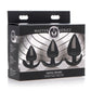 Master Series Triple Spades 3 Piece Anal Plug - Black - Set