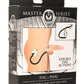 Master Series Tug + Plug Aluminum Cock and Ball Ring with Anal Plug - Black/Silver