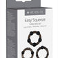 ME YOU US Easy Squeeze Cock Ring - Black - 3 Piece Set/Set