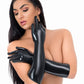 ME YOU US Latex Full Length Gloves - Black - Medium