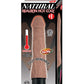Natural Realskin Hot Cock 1 Rechargeable Warming Dildo - Chocolate - 7in