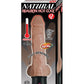 Natural Realskin Hot Cock 2 Rechargeable Warming Dildo with Balls - Chocolate - 6.5in