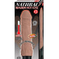 Natural Realskin Hot Cock 3 Rechargeable Warming Dildo - Chocolate - 8in