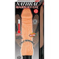 Natural Realskin Hot Cock #3 Rechargeable Warming Vibrator - Vanilla - 8in