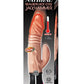 Natural Realskin Hot Cock Jackhammer Rechargeable Warming Vibrator - Flesh/Vanilla
