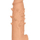 Natural Realskin Spiked Vibrating Penis Xtender - White