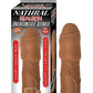 Natural Realskin Uncircumcised Xtender Vibrating Sleeve - Chocolate