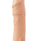 Natural Realskin Vibrating Penis Extender with Scrotum Ring - Flesh/Vanilla
