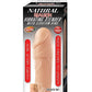 Natural Realskin Vibrating Penis Extender with Scrotum Ring - Flesh/Vanilla