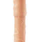Natural Realskin Vibrating Uncircumcised Penis Extender with Scrotum Ring - Vanilla