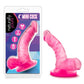 Naturally Yours Mini Dildo with Balls - Pink - 4.75in