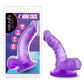 Naturally Yours Mini Dildo with Balls - Purple - 4.75in