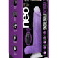 Neo Elite Encore Silicone Vibrating Dildo with Remote Control - Purple - 8in