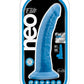 Neo Elite Silicone Dual Density Cock - Blue/Neon Blue - 7.5in