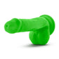 Neo Elite Silicone Dual Density Dildo with Balls - Green/Neon Green - 6in