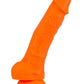 Neo Elite Silicone Dual Density Dildo with Balls - Neon Orange/Orange - 7.5in