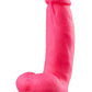 Neo Elite Silicone Dual Density Dildo with Balls - Neon Pink/Pink - 7in