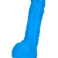 Neo Elite Silicone Dual Density Dildo with Balls - Blue - 9in