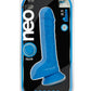 Neo Elite Silicone Dual Density Dildo with Balls - Blue - 9in