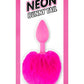Neon Bunny Tail Silicone Anal Plug - Pink