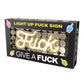 Neon Light Up Fuck Sign - Silver/White