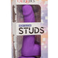 Neon Silicone Studs Dildo - Purple - 6in