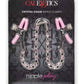 Nipple Play Crystal Chain Nipple Clamps - Pink