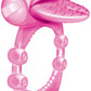 Nubbie Tongue Vibrating Silicone Cock Ring Waterproof - Magenta/Pink