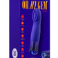 Oh My Gem Mystery Rechargeable Silicone G-Spot Vibrator - Blue/Sapphire