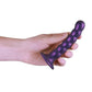 Ouch! Beaded G-Spot Silicone Dildo 5in - Metallic