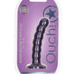 Ouch! Beaded G-Spot Silicone Dildo 5in - Metallic - Purple