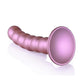 Ouch! Beaded G-Spot Silicone Dildo 5in - Metallic