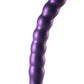 Ouch! Beaded G-Spot Silicone Dildo 8in - Metallic - Purple
