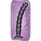 Ouch! Beaded G-Spot Silicone Dildo 8in - Metallic - Purple