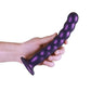Ouch! Beaded G-Spot Silicone Dildo 8in - Metallic